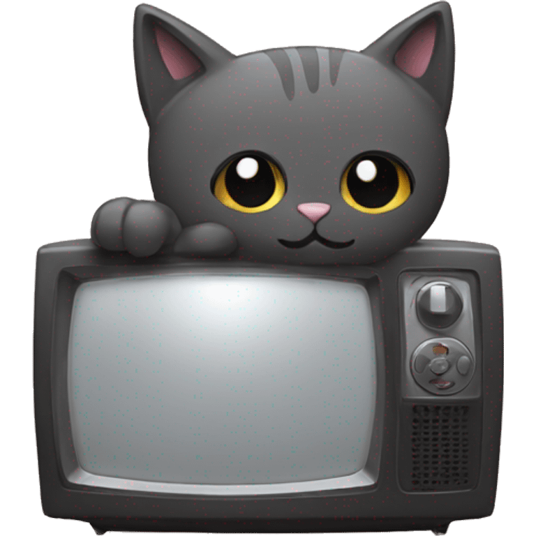 Cat eating a TV emoji