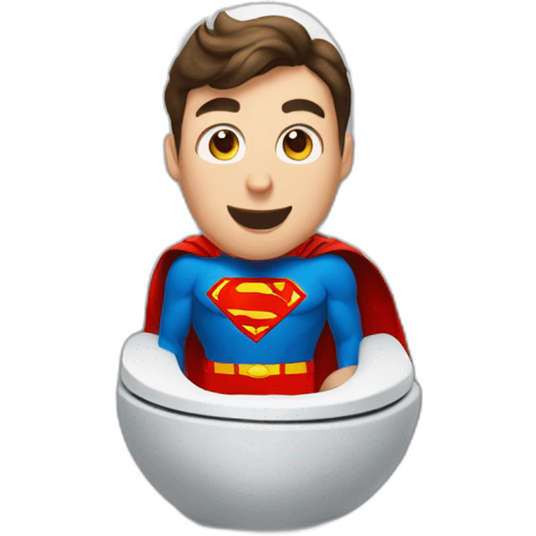 Superman in toilet emoji