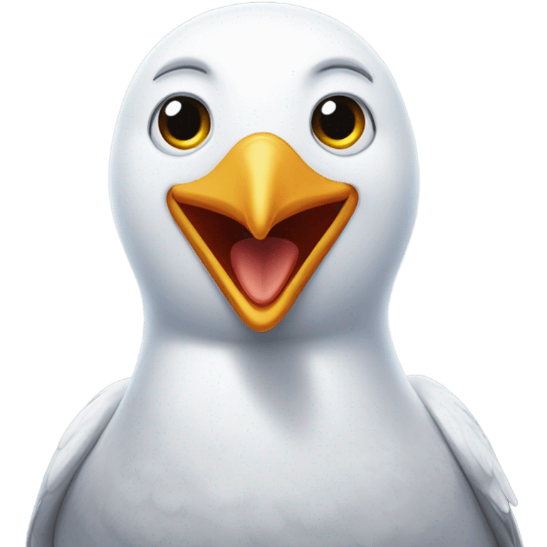 seagull with google logo emoji