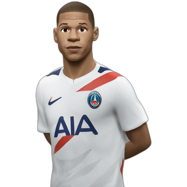 Mbappé choqué main sur la tête emoji