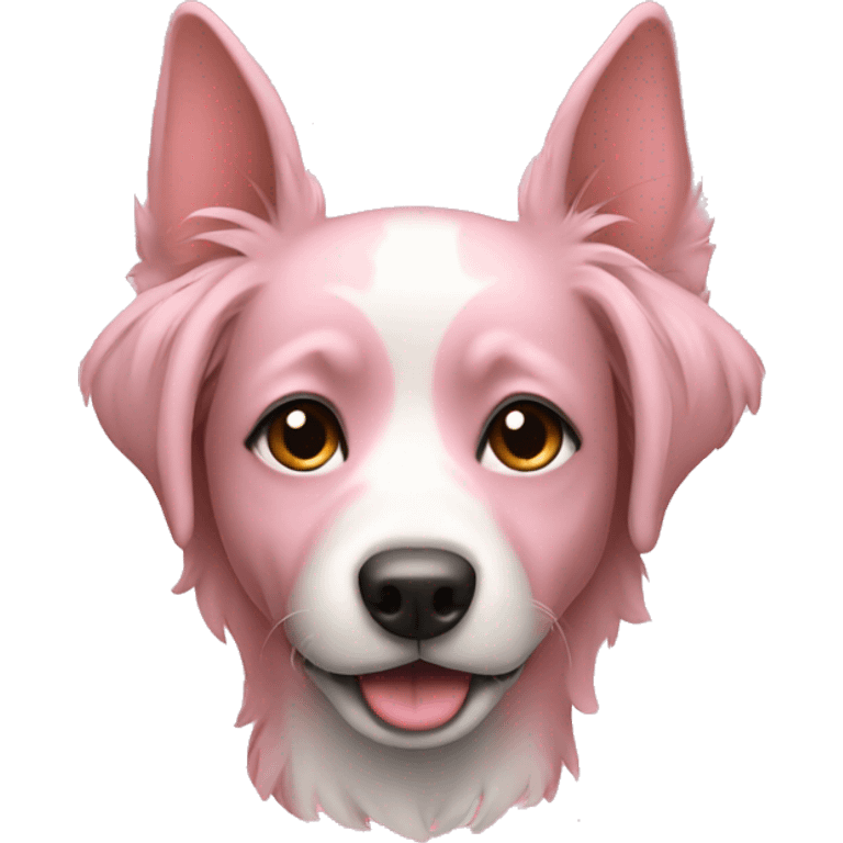 Dog with pink  emoji