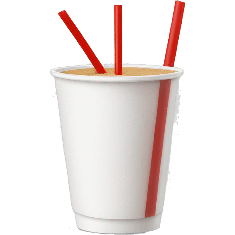 white cup and red straw emoji