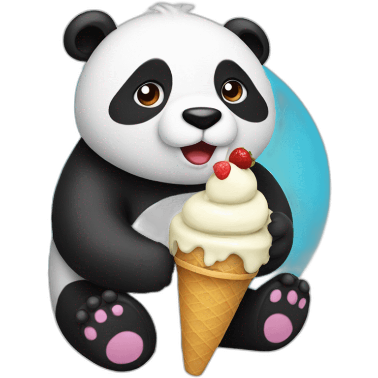 Panda eating ice cream emoji