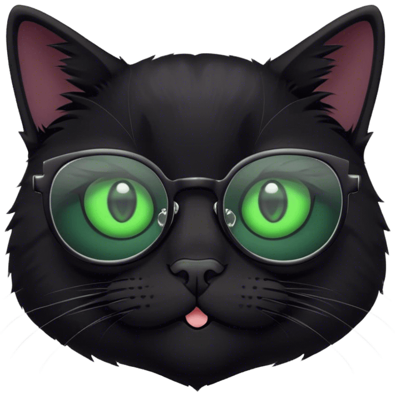 black cat with glasses emoji