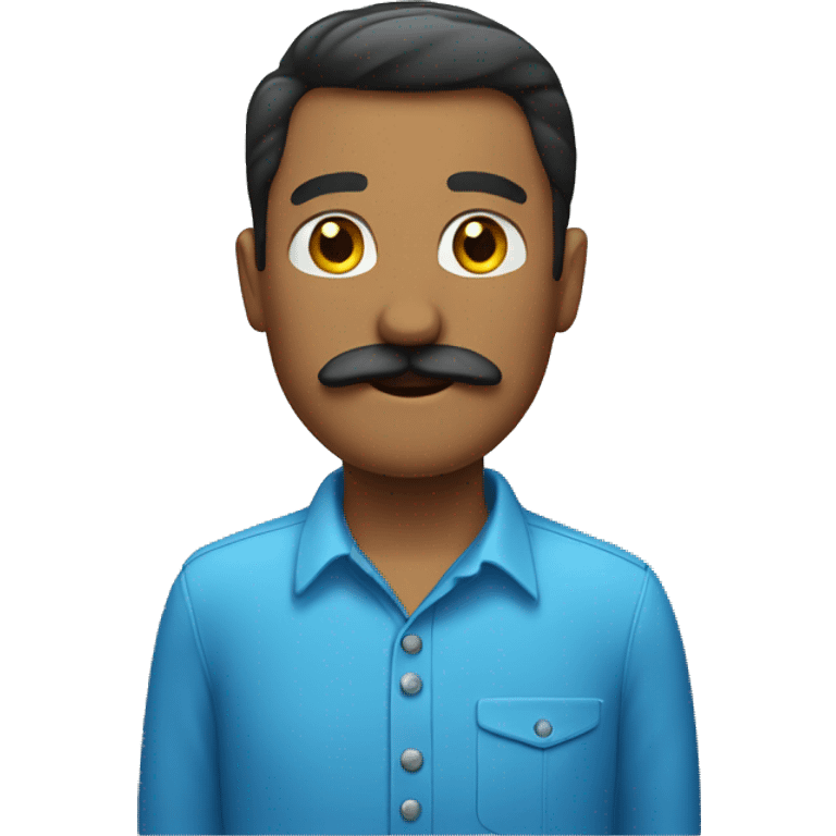 blue shirt with mustache guy emoji