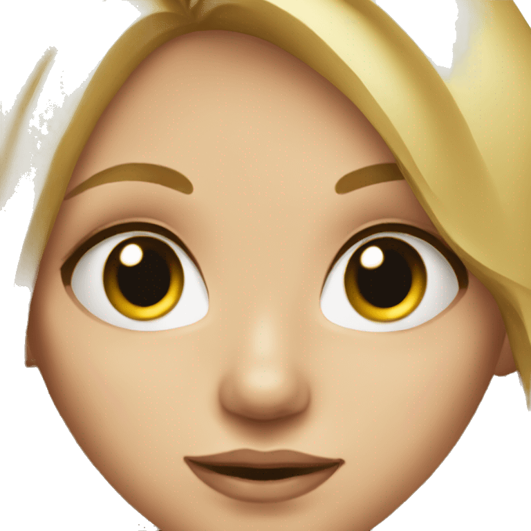 blonde girl portrait close-up emoji