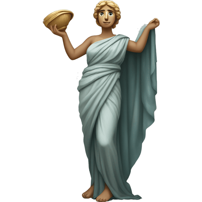 full body greek statue of woman with shawl around her waist  emoji