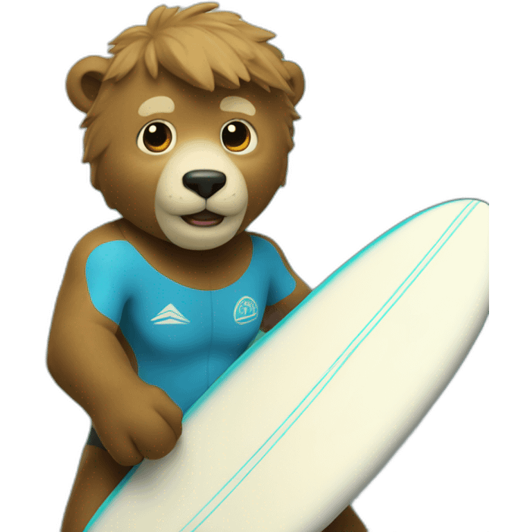 Ours qui surf  emoji