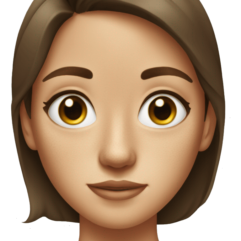 Brunette girl with freckles in his nose emoji