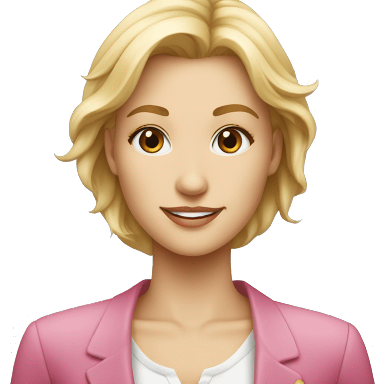 fair-skinned chest-deep blonde hostess who meets emoji