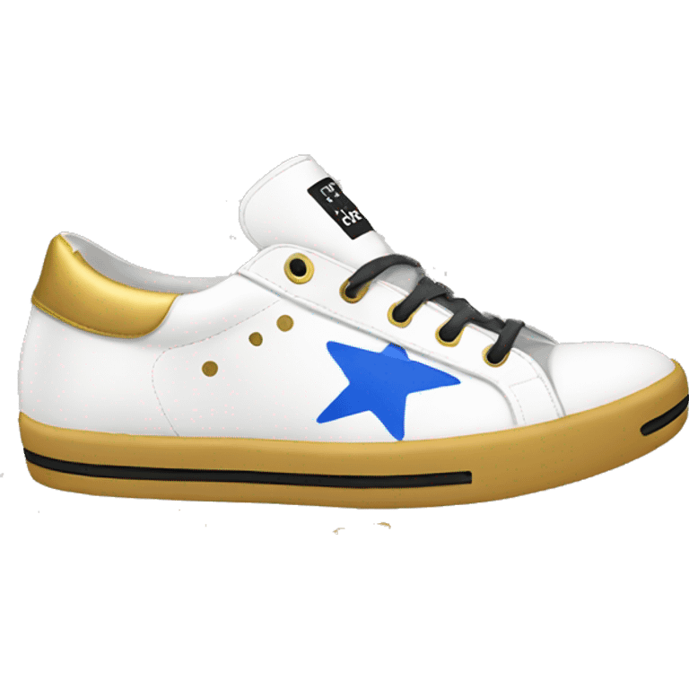 Shoes golden goose with stars emoji