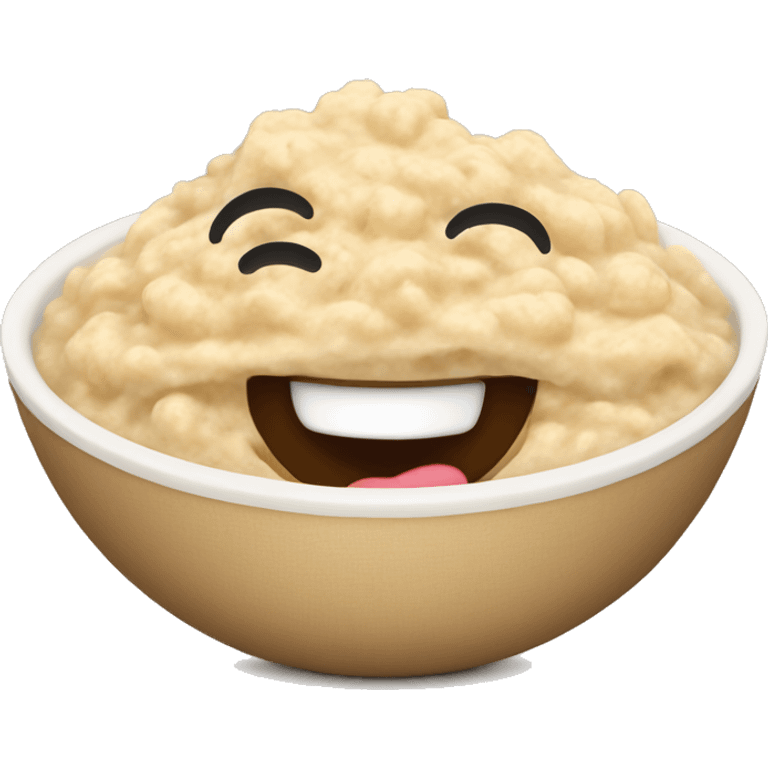 Smiling oatmeal porridg bowl emoji