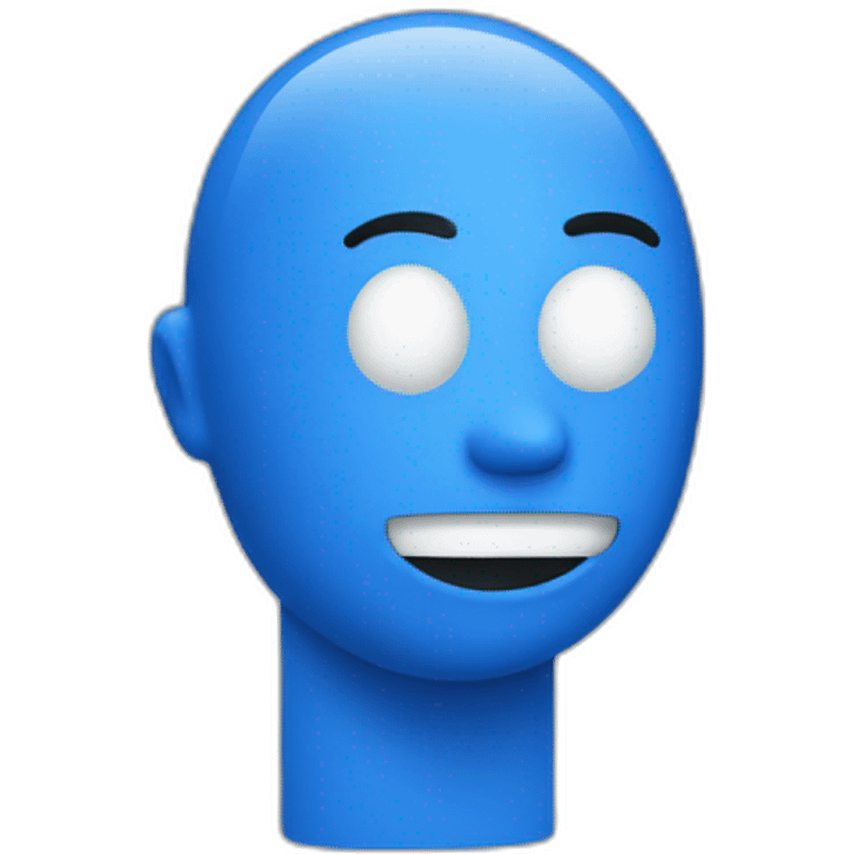 Blue Man displaying rear end emoji