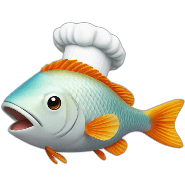 Fish with a chefs hat emoji