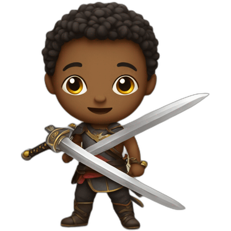 Toddler with a sword emoji