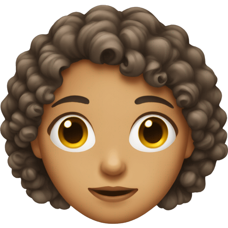 girl with curly hair doing side eye emoji