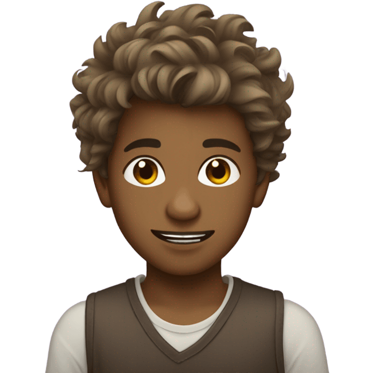 brown sri lankan boy, messy hair, posotive canthal tilt, purple lips, narror jaw emoji