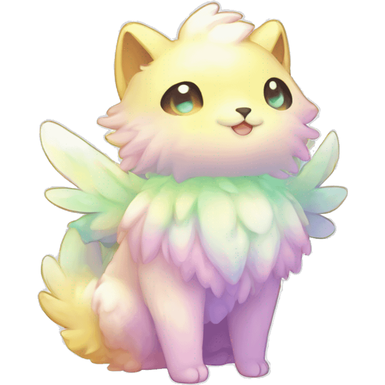 Shiny Innocent Shy Sparkly Colorful Pastel Fluffy beautiful fantasy Kawaii Ethereal Sona Fakemon-animal Full Body emoji