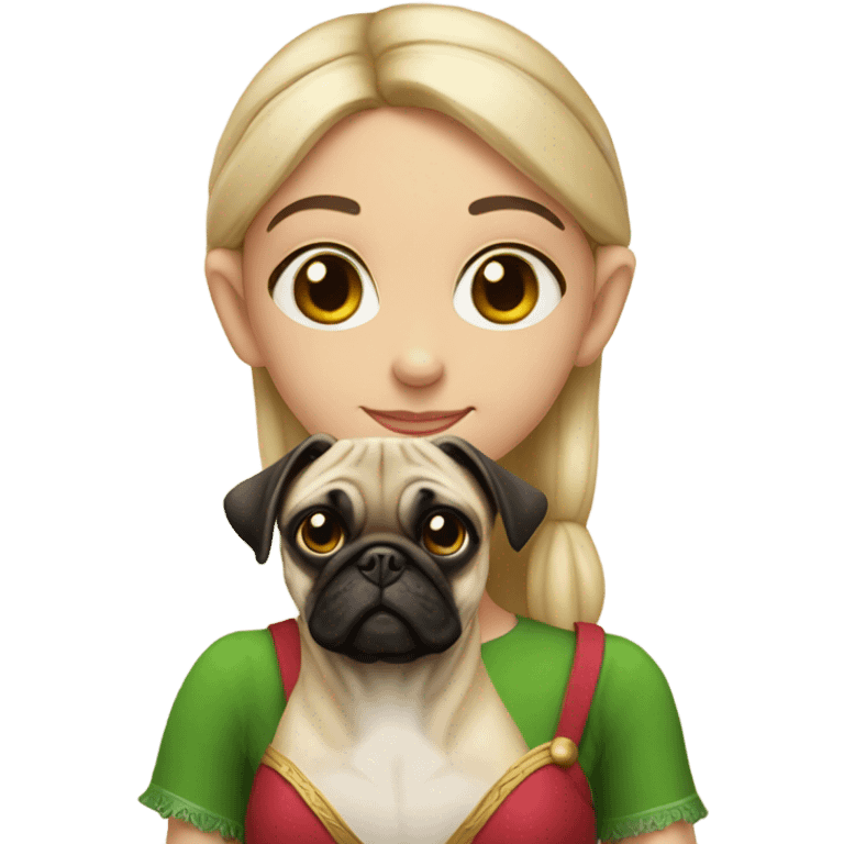 girl elf with pug emoji