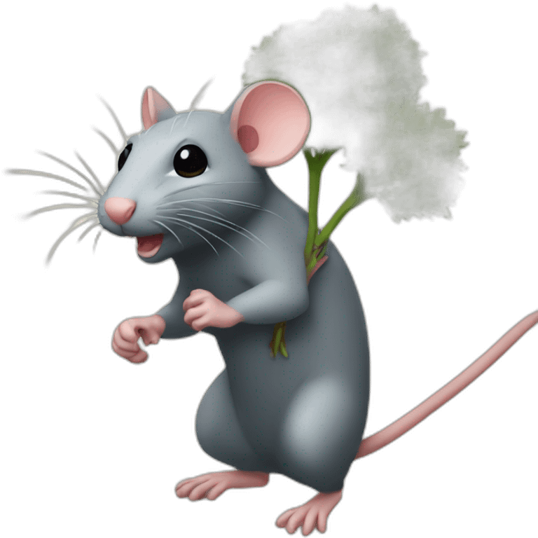 Rat bidding behind a bush emoji