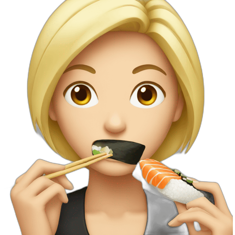 woman eating sushi emoji