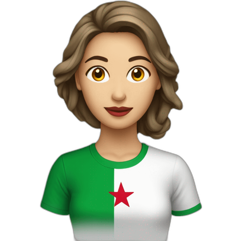 tee shirt de l’ algerie sur une femme emoji