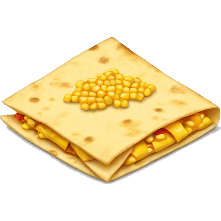 Folded tortilla with cheese and corn  emoji