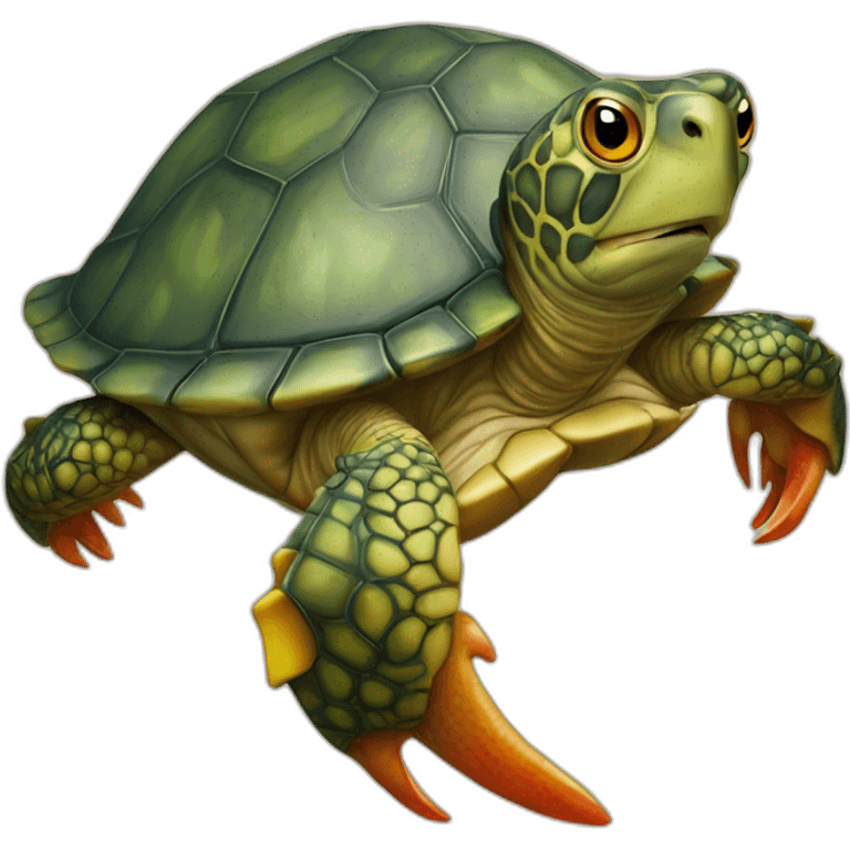 tortue sur crabe emoji