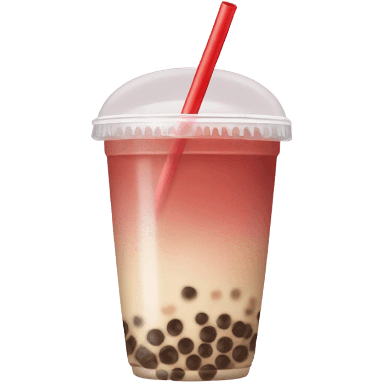 Bubble tea with beige straw red emoji