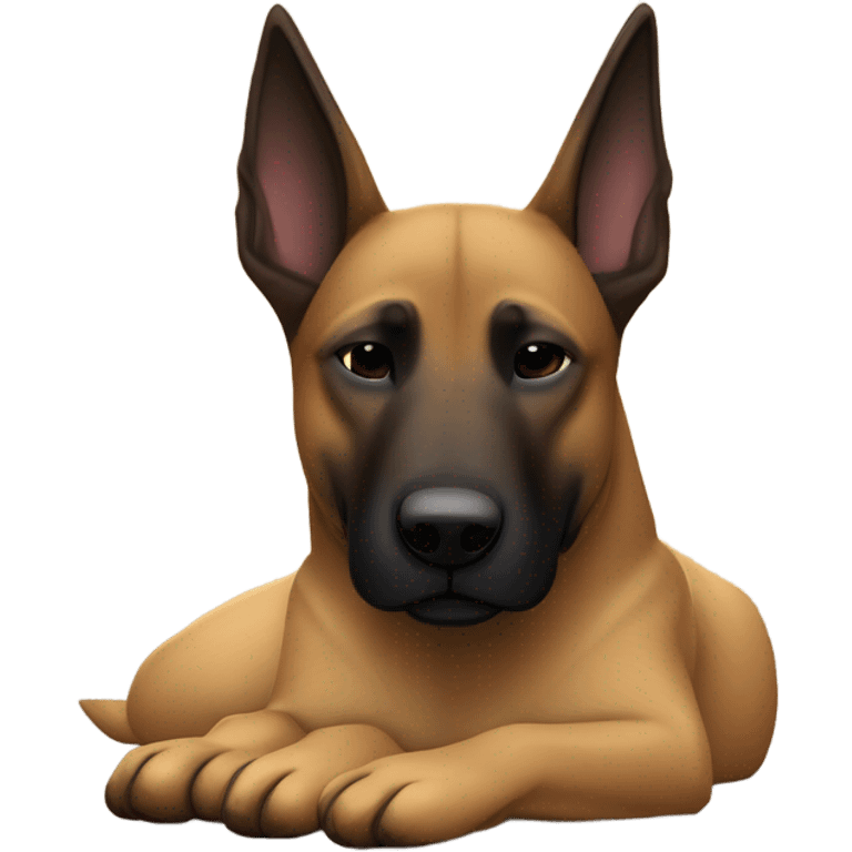 Dark Belgian malinois sleeping emoji