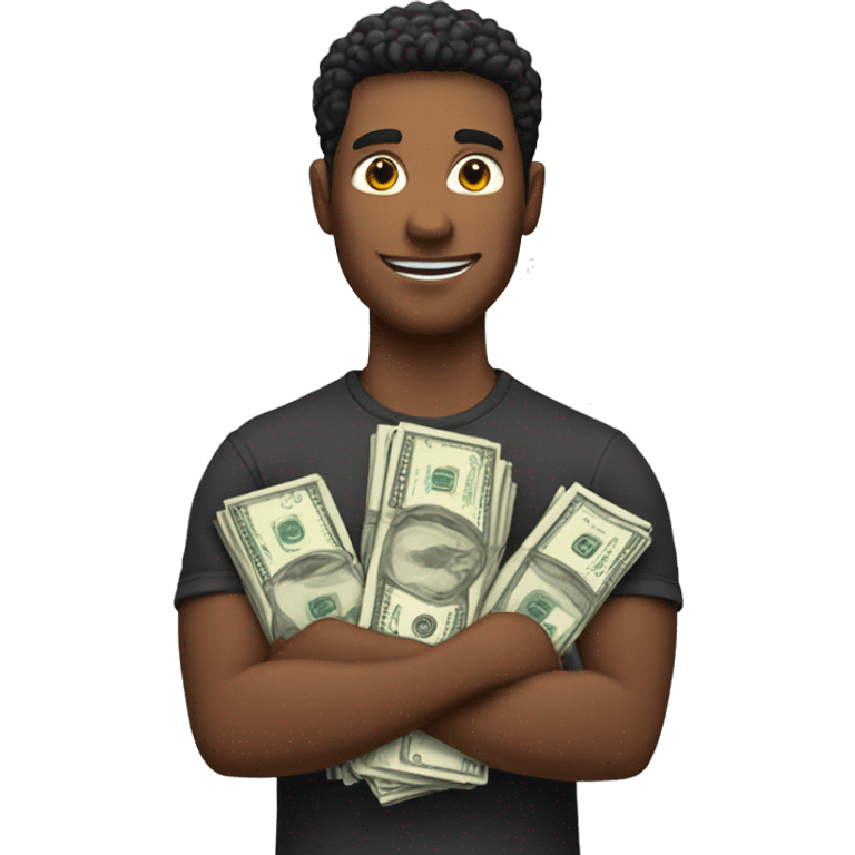 Guy holding stacks of money  emoji