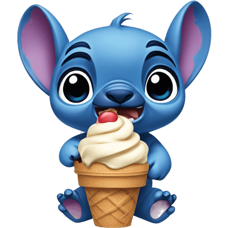 Lilo and stitch with ice cream  emoji