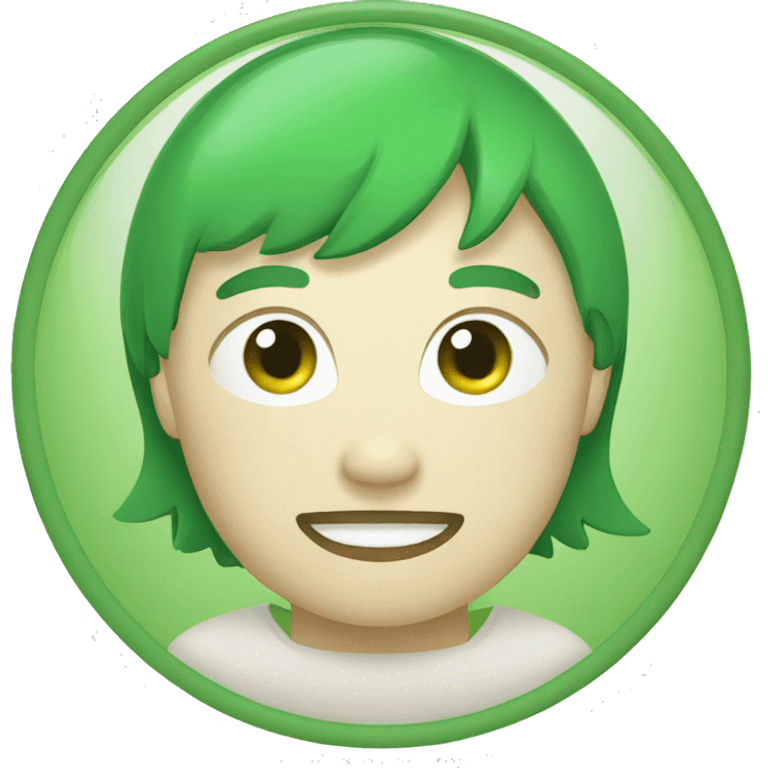 Green round icon with chinese font 素 inside the round icon emoji