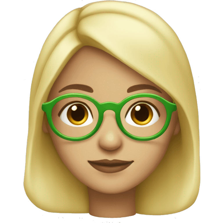 Blonde girl in frog beanie with circlular glasses  emoji