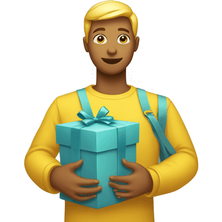 genderless yellow emoji person receiving a gift emoji