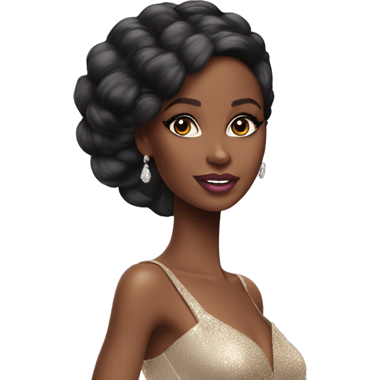 glamorous black barbie  emoji