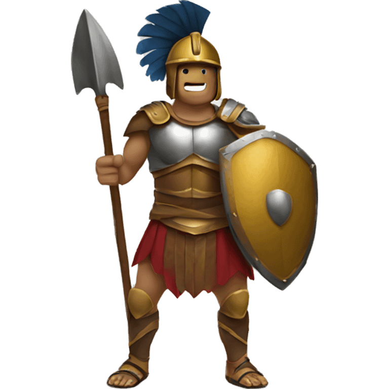 gladiator holding spear and shield emoji