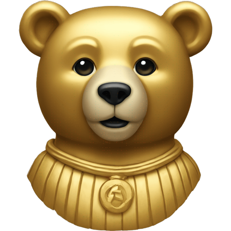 Golden statue of a bear emoji