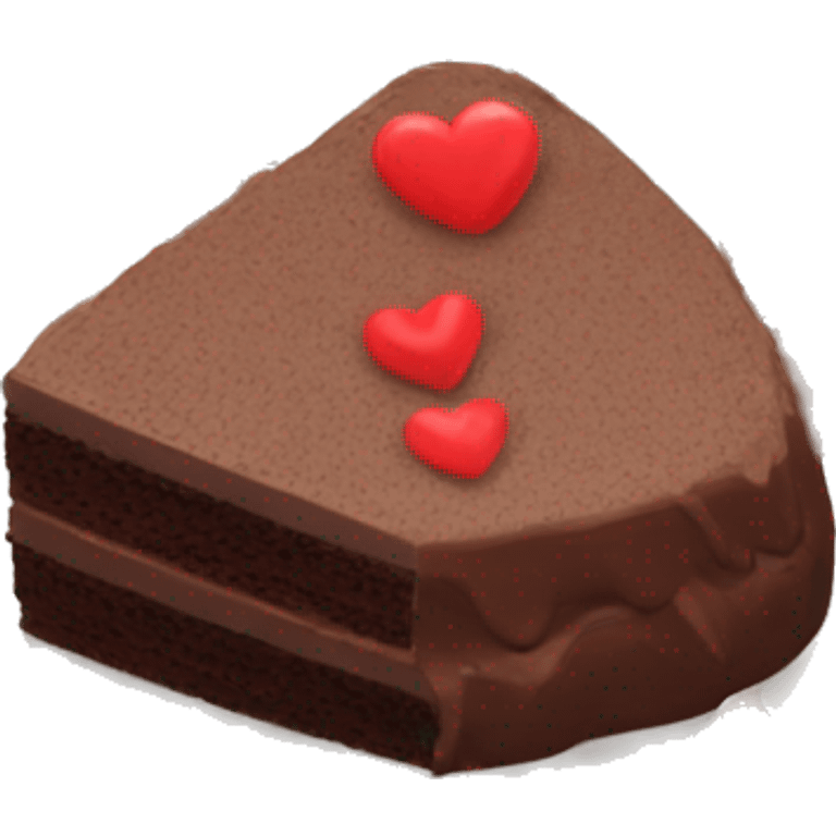 Aesthetic heart shaped chocolate cake  emoji