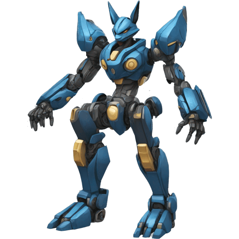 Futuristic mechanical lucario-mecha full body emoji