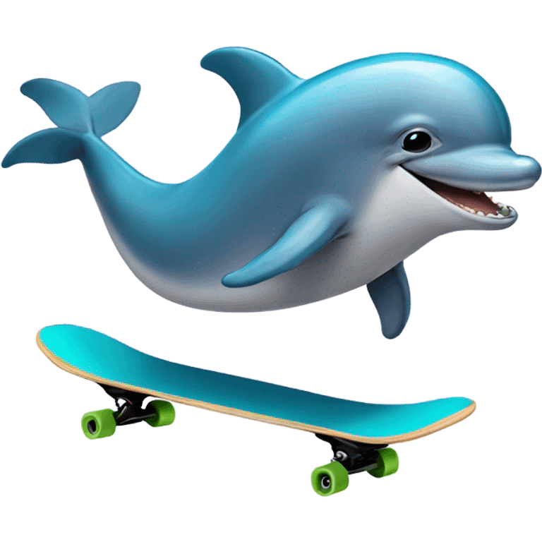 Dolphin riding a skateboard emoji