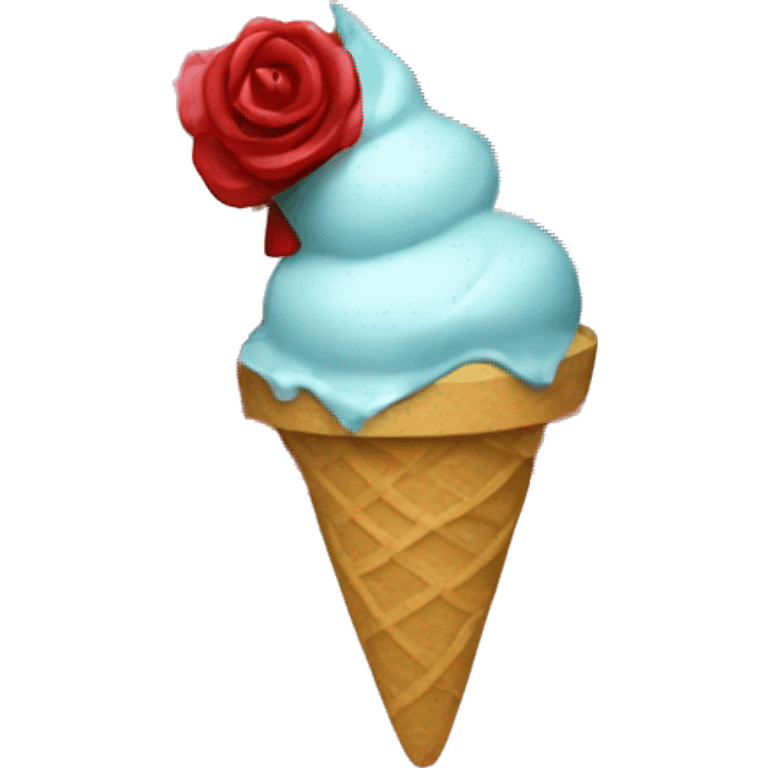 Ice cream with roses  emoji