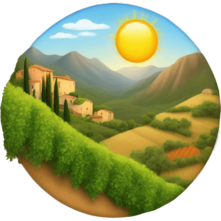 Italian sun in the hills  emoji