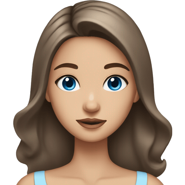 skin care girl with brown hair and blue eyes emoji