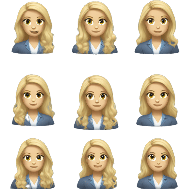 blonde teacher long hair blue eyes battery emoji