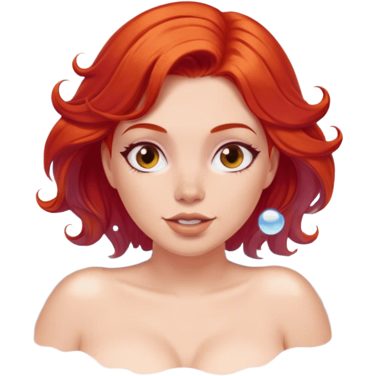 Red hair voluptuous bubble bath emoji