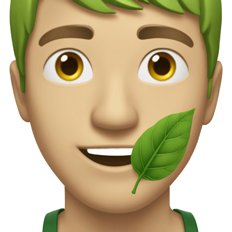 hoja verde con 5 puntas emoji