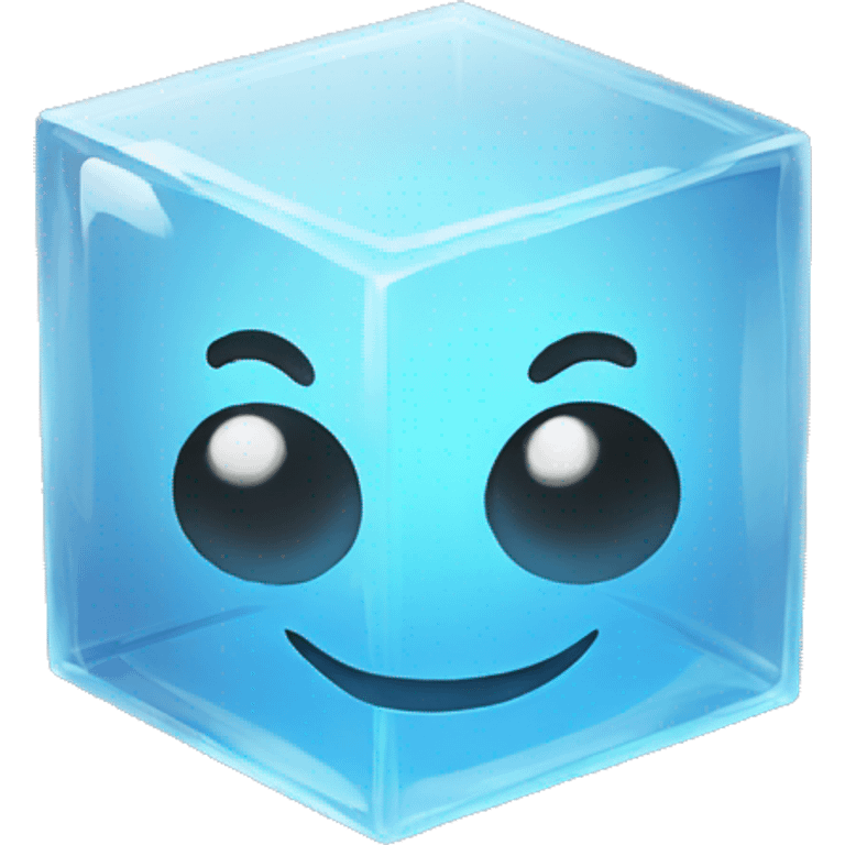 glass cube happy emoji