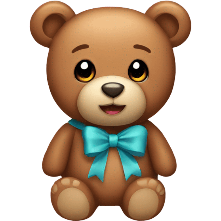 Teddy bear with a bow emoji