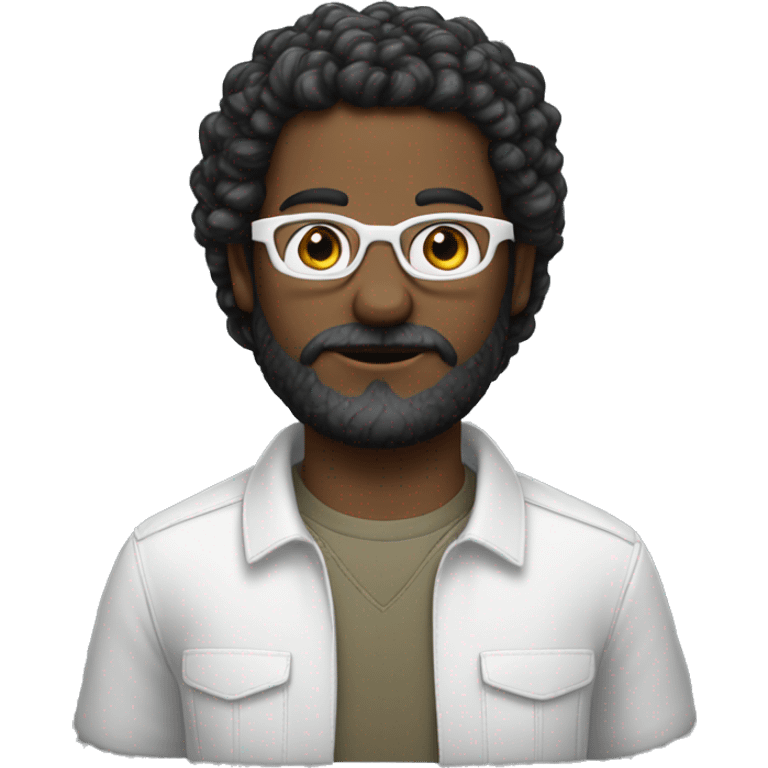 homem branco com cabelos pretos e oculos finos emoji